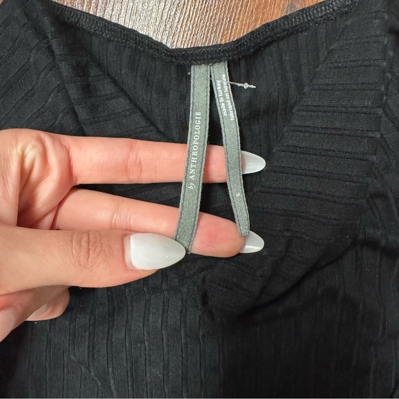 Anthropologie Sleeveless Ribbed Knit Mock Neck Top – Black (Size S) 🖤✨ - Picture 5 of 6